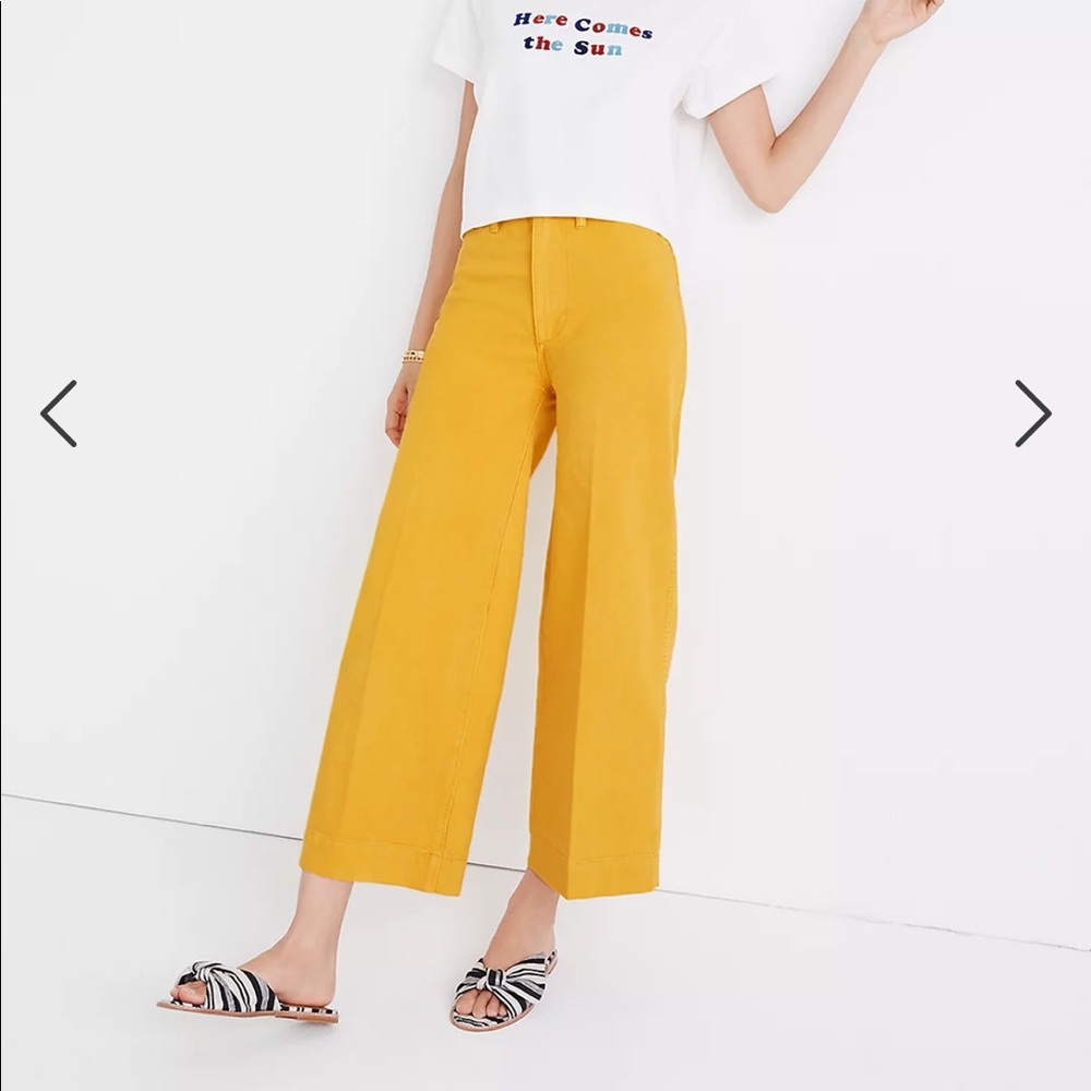 Madewell Emmett Wide-Leg Crop Pants in Greek Gold